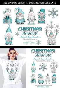 Christmas Gnomes Sublimation | Snowflake Gnome Set - SLSLines
