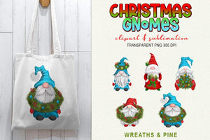 Christmas Gnomes Sublimation | Wreaths & Pine Gnome Set - SLSLines