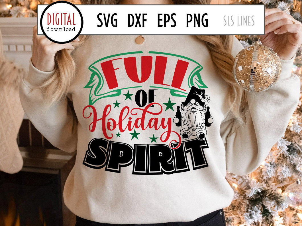 Christmas Gnomes SVG - Full of Holiday Spirit - SLSLines