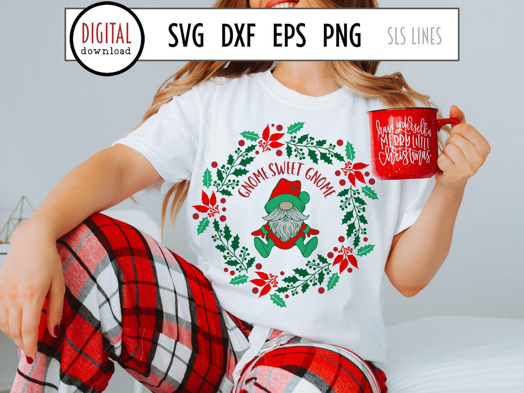 Christmas Gnomes SVG - Gnome Sweet Gnome - SLSLines