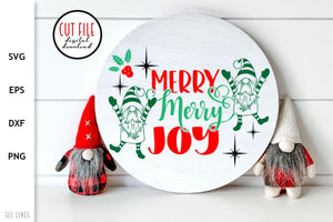 Christmas Gnomes SVG - Merry Merry Cut File - SLSLines