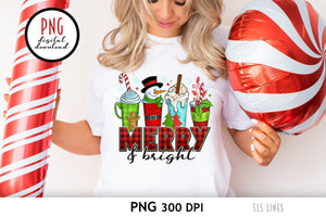 Christmas Latte PNG - Merry & Bright Sublimation PNG - SLSLines