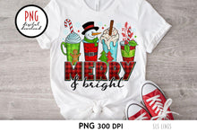 Load image into Gallery viewer, Christmas Latte PNG - Merry &amp; Bright Sublimation PNG - SLSLines