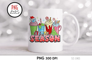 Christmas Latte PNG - Tis the Season Coffee Sublimation - SLSLines
