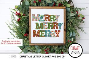 Christmas Letter Clipart | Marquee Alphabet with Christmas Lights PNG - SLSLines