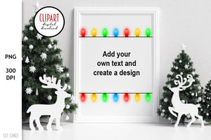 Christmas Lights Clipart - Glowing Colorful Lights PNG - SLSLines
