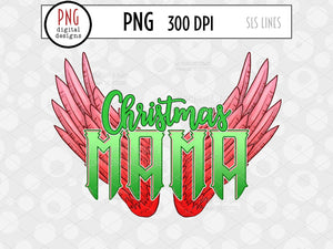 Christmas Mama with Wings - Christmas Sublimation PNG - SLSLines