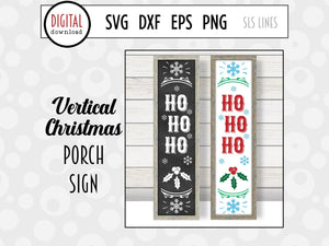 Christmas Porch Sign - Ho Ho Ho Snowflakes Christmas SVG - SLSLines