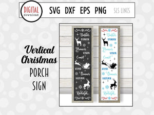 Christmas Porch Sign - Santa's Reindeer SVG - SLSLines