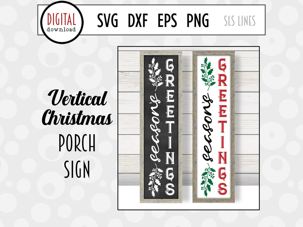 Christmas Porch Sign - Season's Greetings SVG - SLSLines