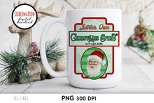 Load image into Gallery viewer, Christmas Spirits Label PNG Sublimation - Print and Cut Christmas Mug Design - SLSLines
