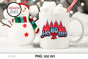 Christmas Sublimation - Ho Ho Ho Christmas Trees PNG - SLSLines