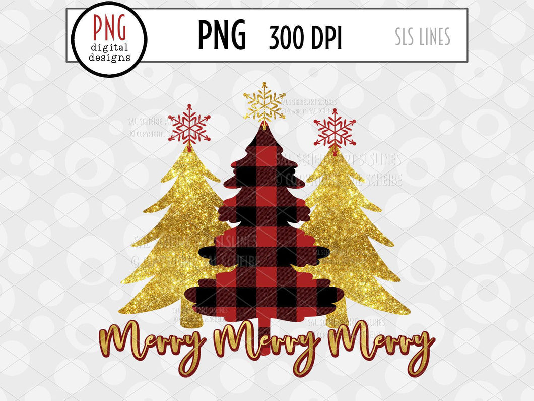 Christmas Sublimation - Merry Merry Merry Trees - SLSLines