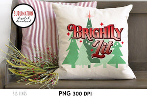 Christmas Sublimation PNG - Brightly Lit Trees - SLSLines