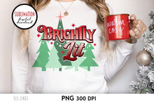 Load image into Gallery viewer, Christmas Sublimation PNG - Brightly Lit Trees - SLSLines