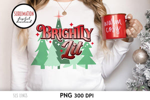 Christmas Sublimation PNG - Brightly Lit Trees - SLSLines