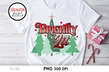 Load image into Gallery viewer, Christmas Sublimation PNG - Brightly Lit Trees - SLSLines