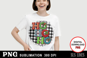 Christmas Sublimation PNG - Ho Ho Ho Marquee Letters - SLSLines