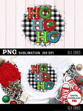 Load image into Gallery viewer, Christmas Sublimation PNG - Ho Ho Ho Marquee Letters - SLSLines