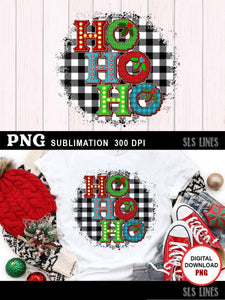 Christmas Sublimation PNG - Ho Ho Ho Marquee Letters - SLSLines