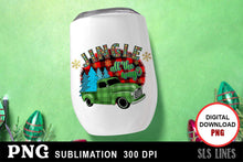 Load image into Gallery viewer, Christmas Sublimation PNG - Jingle All the Way Vintage Truck - SLSLines