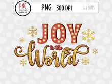 Load image into Gallery viewer, Christmas Sublimation PNG - Joy to the World in Glitter - SLSLines