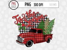 Load image into Gallery viewer, Christmas Sublimation PNG - Tis the Season Vintage Truck - SLSLines