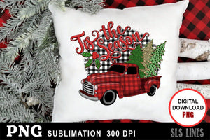 Christmas Sublimation PNG - Tis the Season Vintage Truck - SLSLines