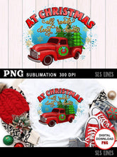 Load image into Gallery viewer, Christmas Sublimation PNG - Vintage Truck &amp; Trees Design - SLSLines