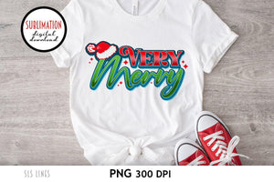 Christmas Sublimation - Very Merry PNG - SLSLines