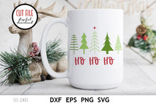 Load image into Gallery viewer, Christmas SVG - Ho Ho Ho Christmas Trees Cut File - SLSLines