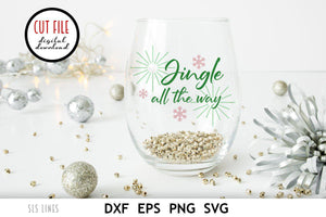 Christmas SVG - Jingle All The Way Retro Cut File - SLSLines