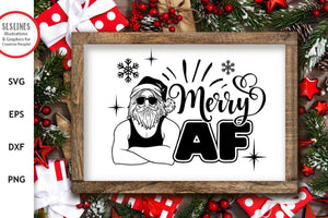 Christmas SVG - Merry AF Cut File - SLSLines