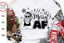 Load image into Gallery viewer, Christmas SVG - Merry AF Cut File - SLSLines