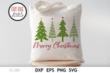 Load image into Gallery viewer, Christmas SVG - Merry Christmas Trees Cut File - SLSLines