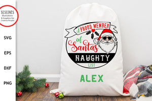 Christmas SVG - Proud Member of Santa's Naughty List - SLSLines