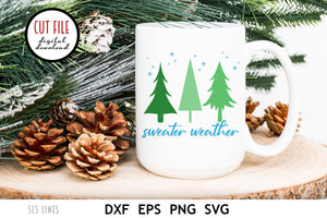 Christmas SVG - Sweater Weather Winter Cut File - SLSLines