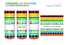 Load image into Gallery viewer, Christmas Tumbler Sublimation - Christmas Lights &amp; Plaid - SLSLines