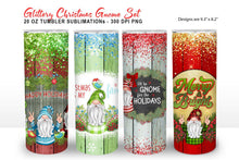 Load image into Gallery viewer, Christmas Tumbler Sublimation - Glitter Gnomes at Xmas PNG - SLSLines