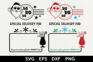Santa Sack Cut File - Santa's Naughty List Present Bag