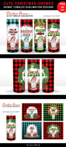 Christmas Tumbler Sublimation - Cute Gnomes Set PNG