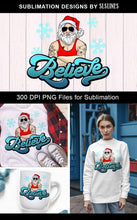 Load image into Gallery viewer, Cool Santa Sublimation PNG - Believe Santa with Tattoos - SLSLines