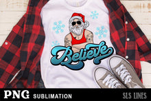 Load image into Gallery viewer, Cool Santa Sublimation PNG - Believe Santa with Tattoos - SLSLines