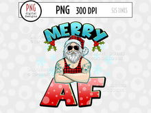Load image into Gallery viewer, Cool Santa Sublimation PNG - Merry AF Hot Santa - SLSLines