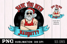 Load image into Gallery viewer, Cool Santa Sublimation PNG - Naughty Santa Claus PNG - SLSLines