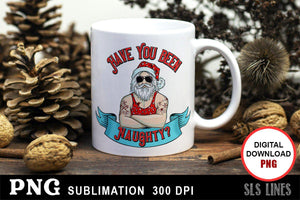 Cool Santa Sublimation PNG - Naughty Santa Claus PNG - SLSLines