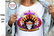 Load image into Gallery viewer, Cosmic Dreamer Retro PNG - Flower Skull T-Shirt Designs - SLSLines
