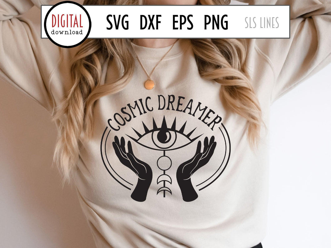 Cosmic Dreamer SVG - Mystical Wicca Cut File - SLSLines