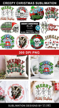 Load image into Gallery viewer, Creepy Christmas Sublimation Bundle - 10 Dark Designs - SLSLines