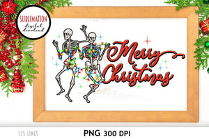 Creepy Christmas Sublimation - Dancing Skeletons and Lights - SLSLines